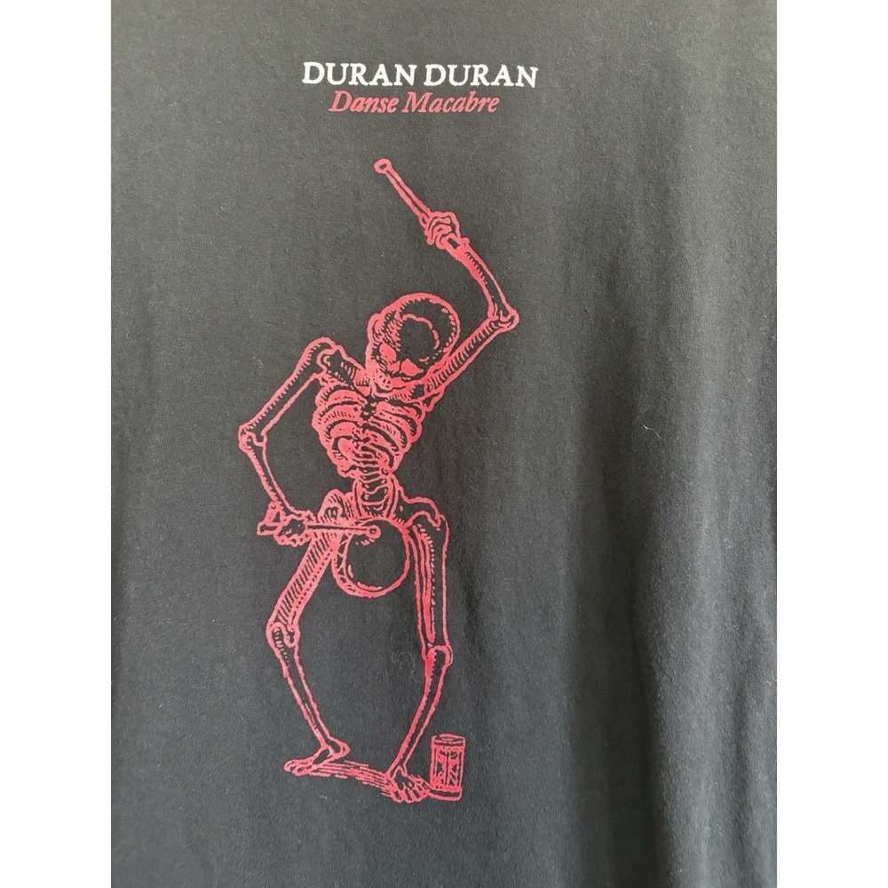 Duran Duran Danse Macabre T Shirt Black Red Skeleton Graphic Print Size LARGE - Picture 3 of 9
